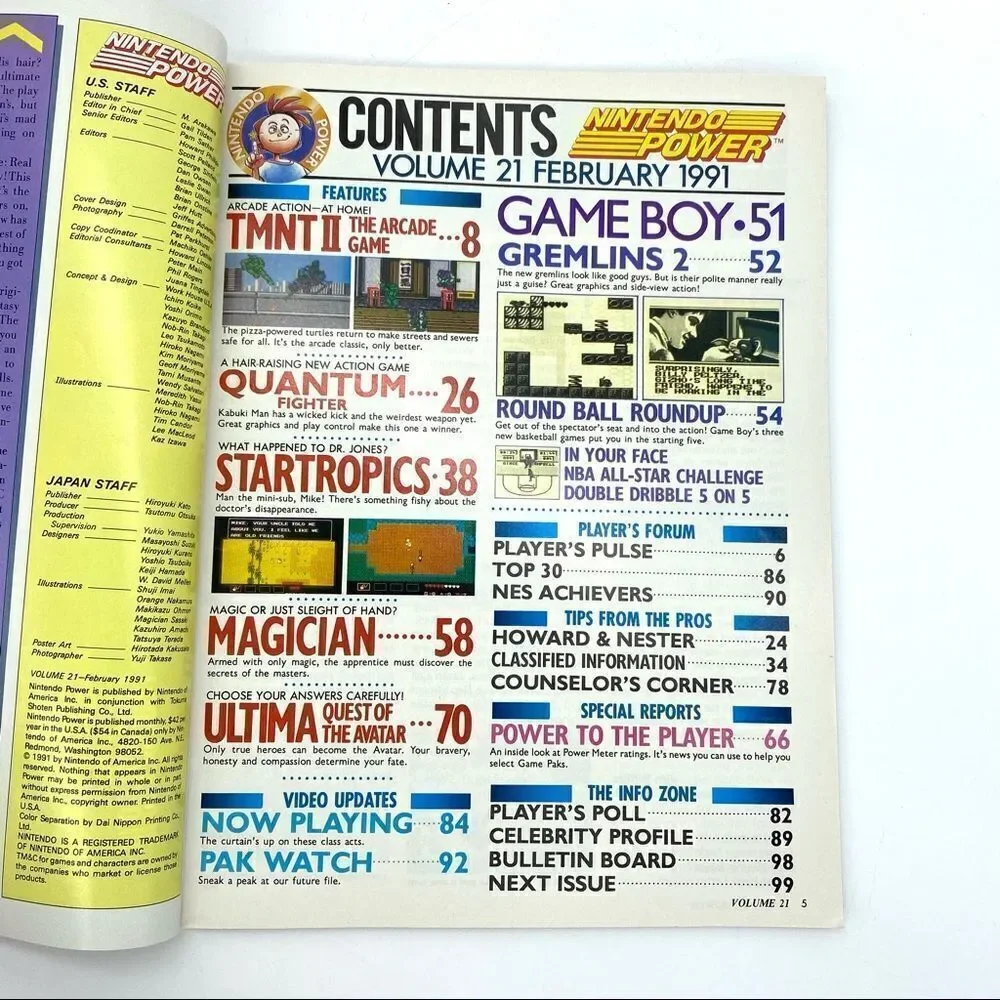 Nintendo Power Magazine Vol. 21 Star Tropics Peril's W/ Metalstorm Poster 1991